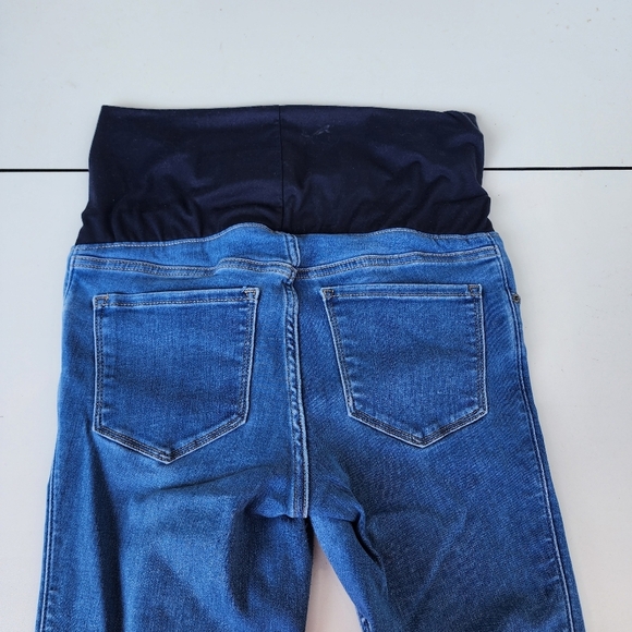 OLD NAVY Maternity Rollover Panel Blue  Skinny Jeans Pants Stretch Size 10 L - Picture 10 of 10